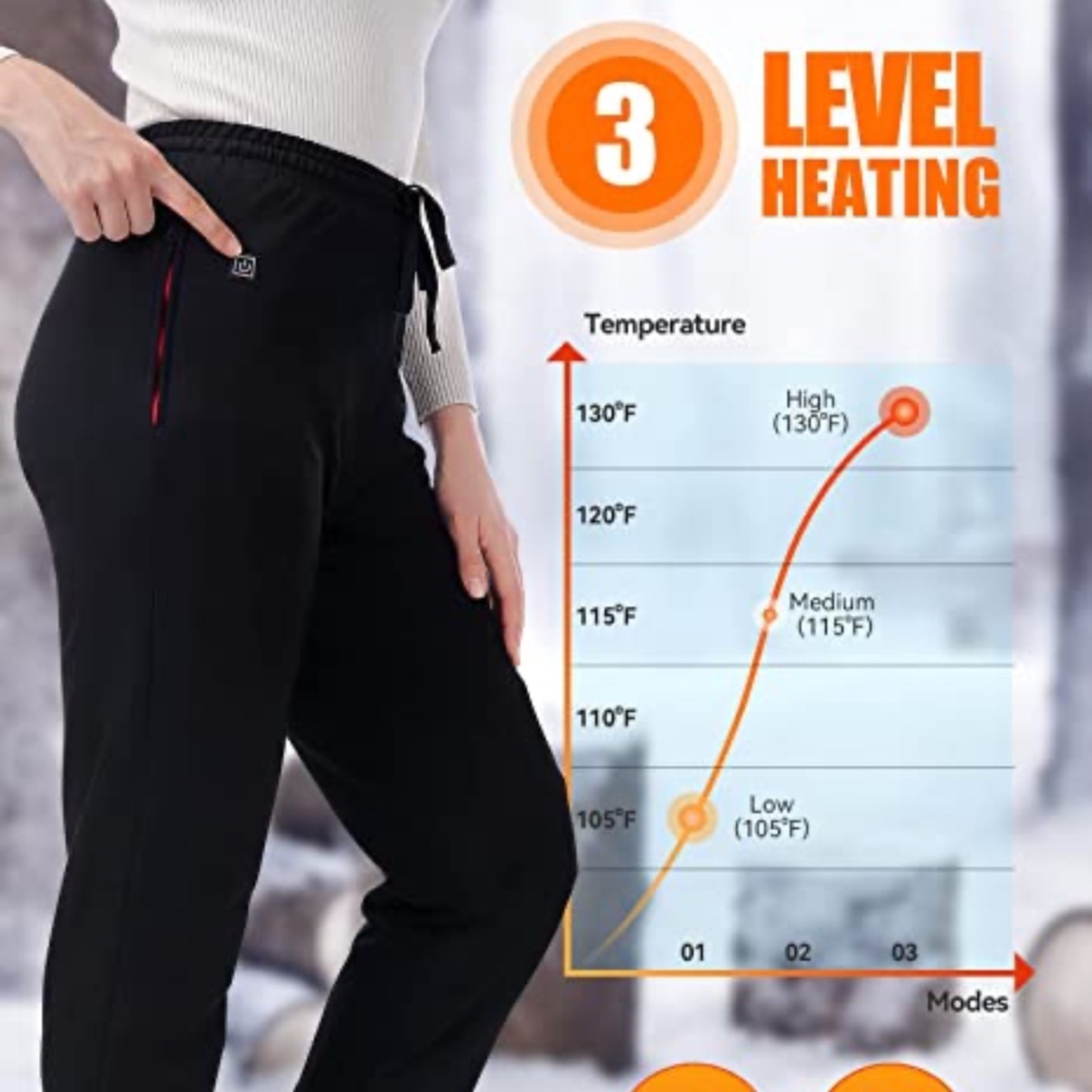 NWT HEATEDTEK Women's Heated Pants for Womens, 8pcs Heating Pads Sz. XL